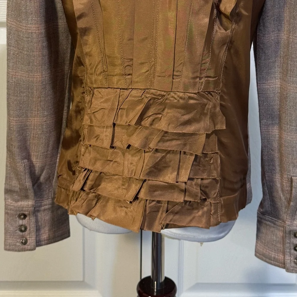Free People plaid jacket pleated